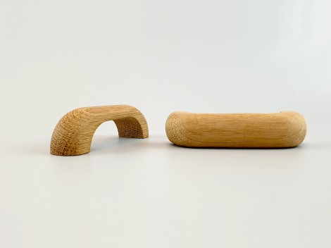 Tirador asa redondeado de roble 10 cm. Ref.H5