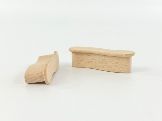 Beech wave-shaped handle 8 cm. Ref.59