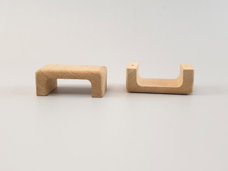 Rectangular beech handle handle 7 cm. Ref.H10