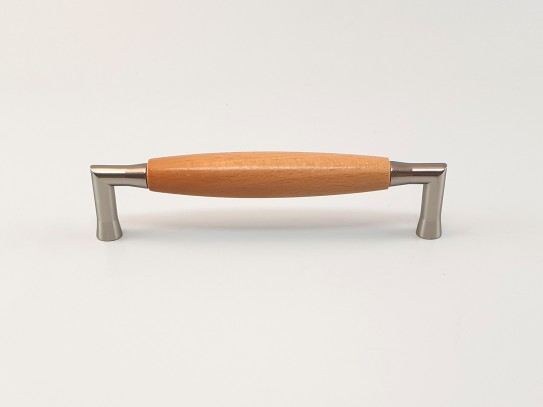 Tirador asa de madera y metal 14 cm. c/2 tuercas Ref.H60A