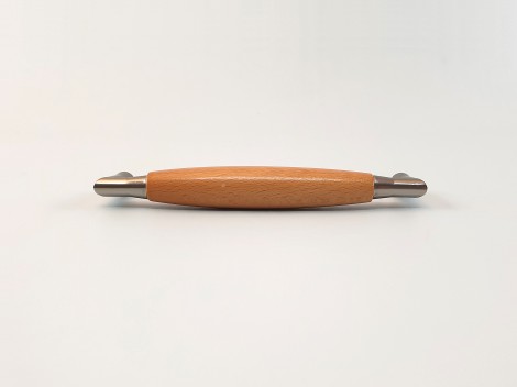 Tirador asa de madera y metal 14 cm. c/2 tuercas Ref.H60A