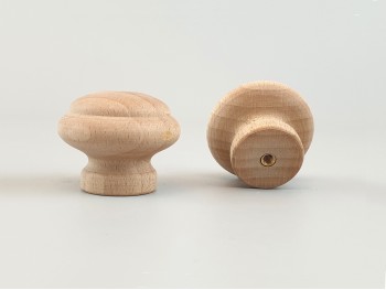 Beech and oak knob handle Ø4 cm. with nut Ref.14