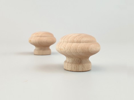 Beech and oak knob handle Ø4 cm. with nut Ref.14