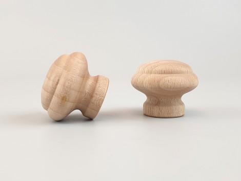 Beech and oak knob handle Ø4 cm. with nut Ref.14