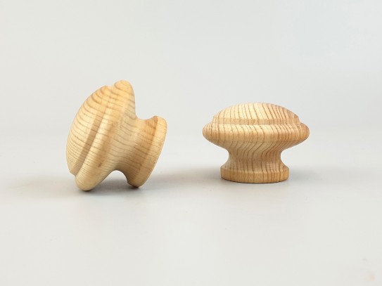 Tirador pomo de pino c/perfil Ø4,5 cm. c/tuerca Ref.14P