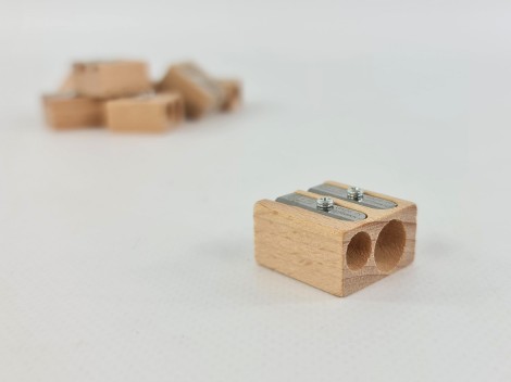 Double wooden pencil sharpener Ref.OP431645
