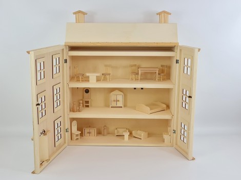Casita de muñecas de madera rústica Ref.AR12431