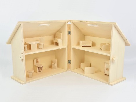 Wooden dollhouse with furniture Ref.AR15702