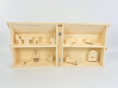 Wooden dollhouse with furniture Ref.AR15702