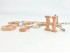 Beech wood keychain with initial 4 cm. Ref.PLF2C