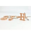 Beech wood keychain with initial 4 cm. Ref.PLF2C