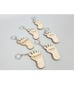 Foot keychain with name and date Ref.1011