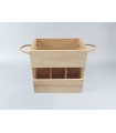 Wooden box 6 beers with 2 rope handles Ref.6cerv