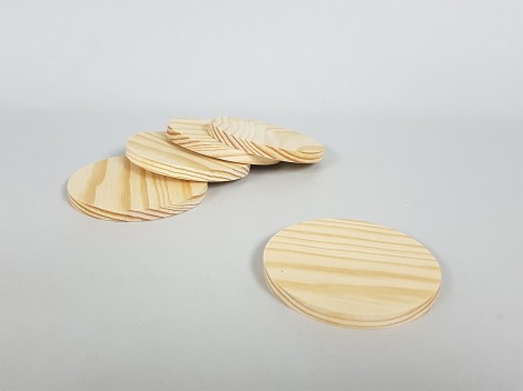 Posavasos pino Redondo y Hexagonal Ref.P500