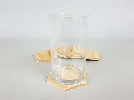 Posavasos pino Redondo y Hexagonal Ref.P500