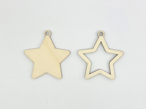 Estrella adorno de Navidad de madera Ref.H3735