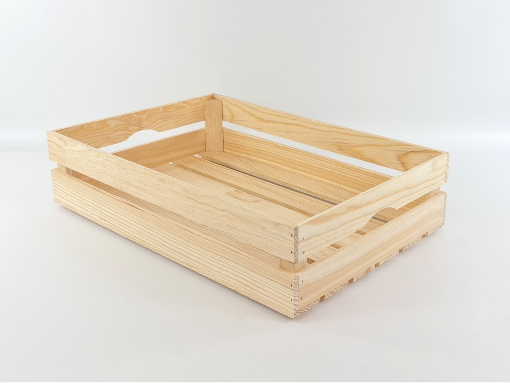Caja cesta madera natural 60x40x14 cm. Ref.AT11318 - Mabaonline