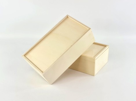 Wooden box 31x17x10 cm. with frame sliding cover Ref.PC40S