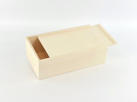 Wooden box 31x17x10 cm. with frame sliding cover Ref.PC40S