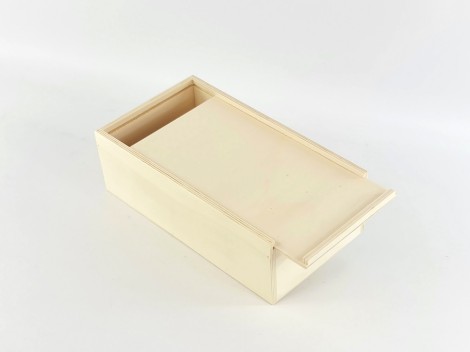 Wooden box 31x17x10 cm. with frame sliding cover Ref.PC40S