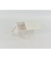 White wooden box 17.5x17.5x5.5 cm. with wood top Ref.P00C3B