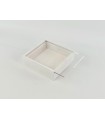 Caja de madera Blanca 17,5x17,5x5,5 cm. c/tapa metacrilato Ref.P00C3BM