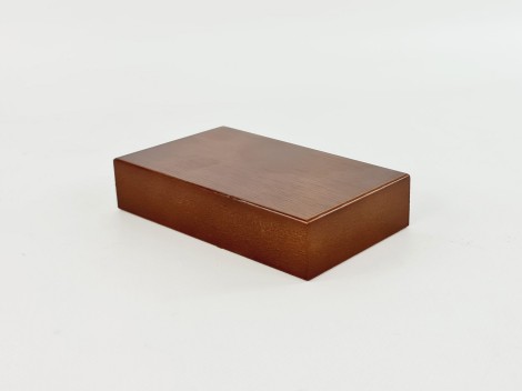 Peana Rectangular 14x8x3 cm. barnizada roble Ref.MD10813