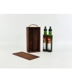 Aged wooden box 2 Oil Bottles with sliding lid Ref.2BotME