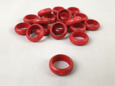 Aro de madera Ø1,6 cm. color rojo Ref.141
