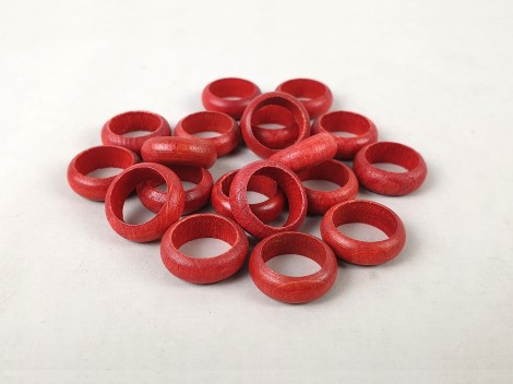 Aro de madera Ø1,6 cm. color rojo Ref.141
