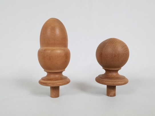 Top Ball and Pineapple Sapelly wood Ø6,5 cm. Ref. 354