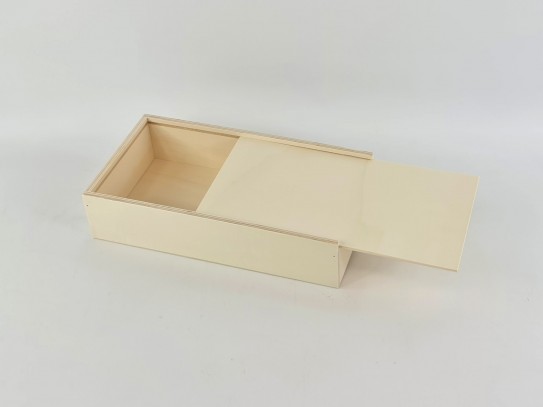 Caja de madera 32,5x18x7,5 cm. c/tapa corredera Ref.PC2D