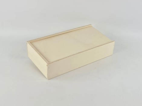 Caja de madera 32,5x18x7,5 cm. c/tapa corredera Ref.PC2D