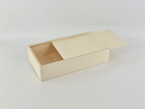 Caja de madera 32,5x18x7,5 cm. c/tapa corredera Ref.PC2D
