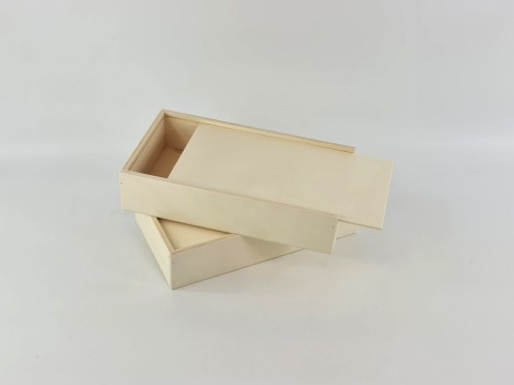 Caja de madera 32,5x18x7,5 cm. c/tapa corredera Ref.PC2D