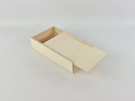 Caja de madera 32,5x18x7,5 cm. c/tapa corredera Ref.PC2D