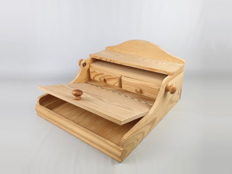 Escribanía pino de sobremesa con cajones 42x39x22 cm. Ref.150330