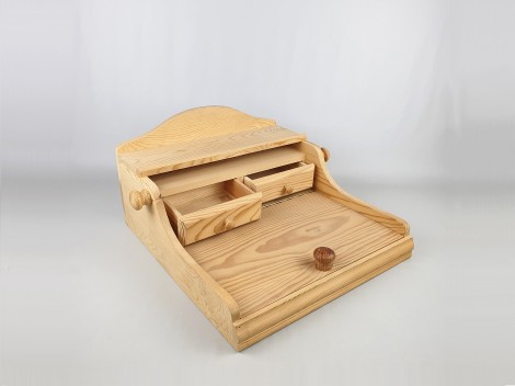 Escribanía pino de sobremesa con cajones 42x39x22 cm. Ref.150330