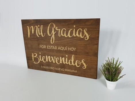 Cartel envejecido Mil Gracias Ref.9100