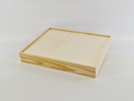 Caja de madera con tapa deslizante ref.CMADER - Imprefoto Álbumes S.L