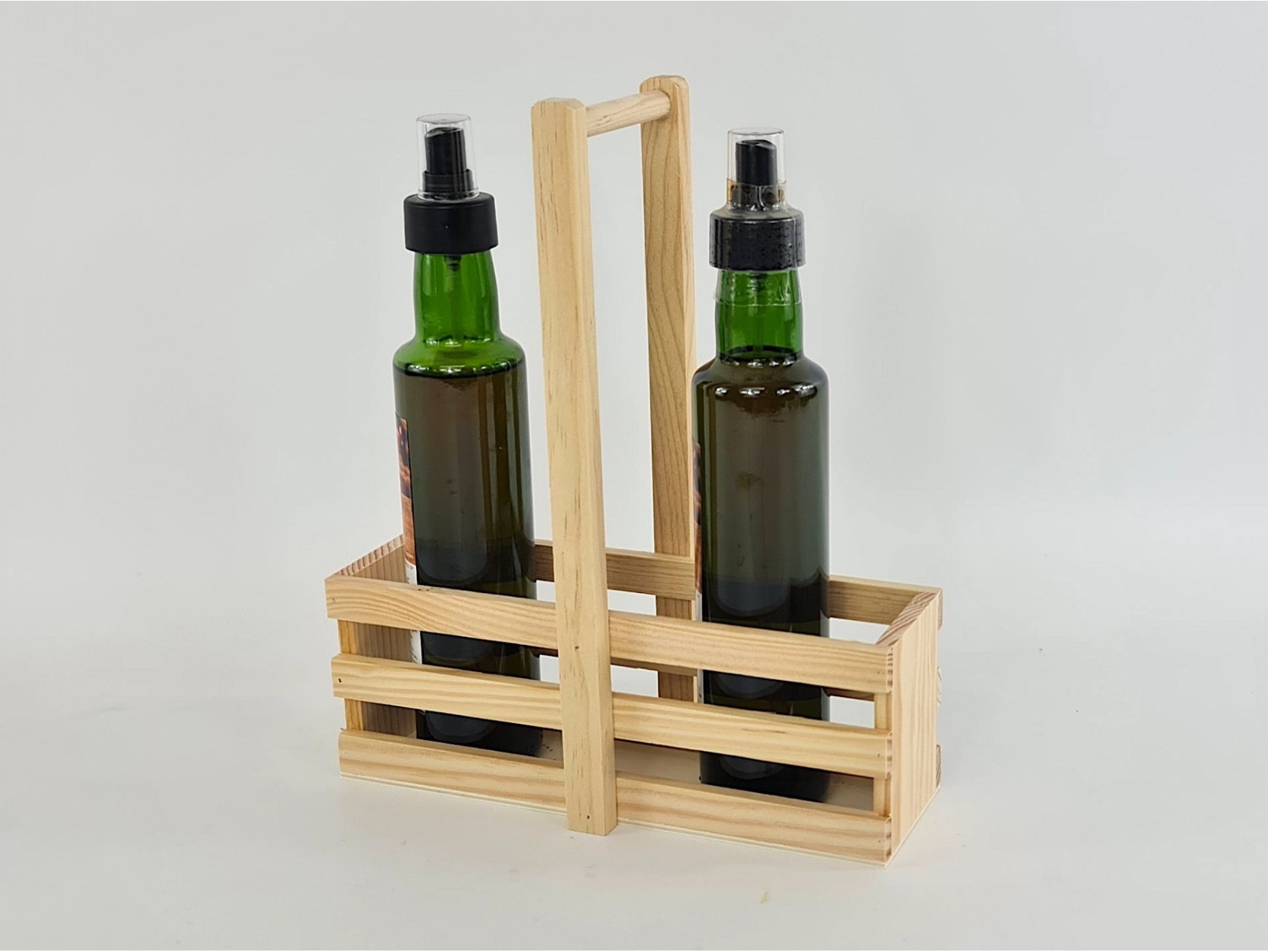 Aceitera vinagrera set 4 en portatil de madera
