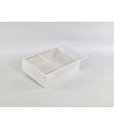 Caja de madera pino Blanca 23,5x18,5x7 cm. c/tapa metacrilato Ref.PF1520BM