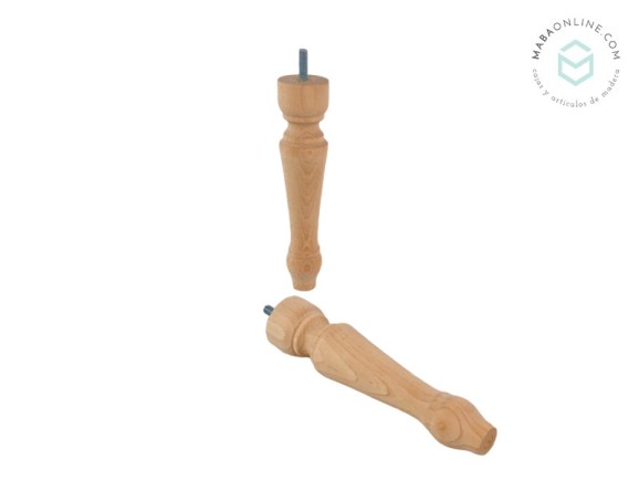 Turned wooden leg, 20 cm long Ref.ST83