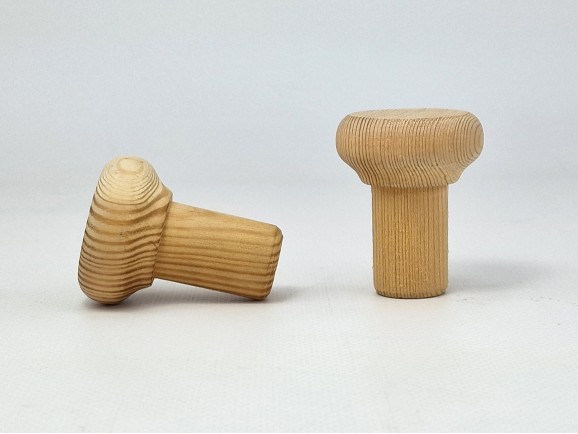 Perchín plano de pino 5xØ4 cm. c/espiga Ref.115