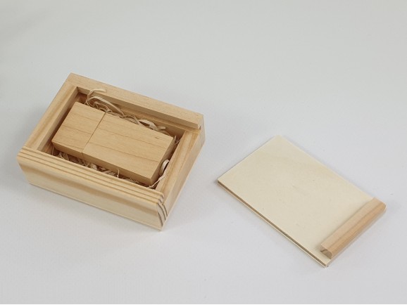 Pack PenDrive Clásico + Caja marco Natural Ref.Pack1001CH2