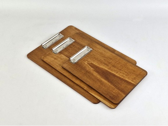 Carta Menú de madera con pinza plana 3 medidas Ref.PPE