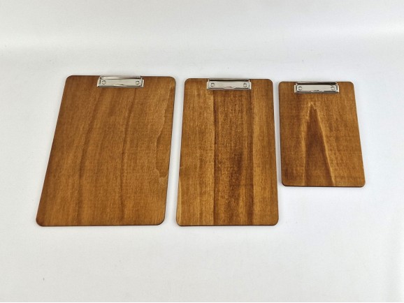 Carta Menú de madera con pinza plana 3 medidas Ref.PPE