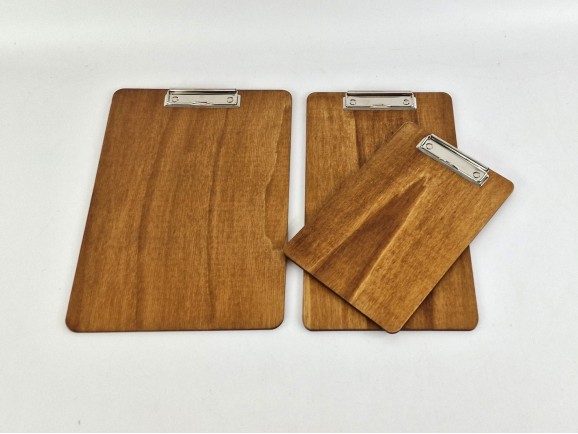 Carta Menú de madera con pinza plana 3 medidas Ref.PPE