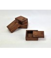 Caja de madera Envejecida  9x7x3,5 cm. c/tapa corredera Enrasada Ref.P1003