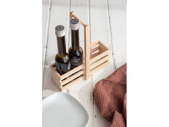 Natural wood cruet with handle Ref.CR125